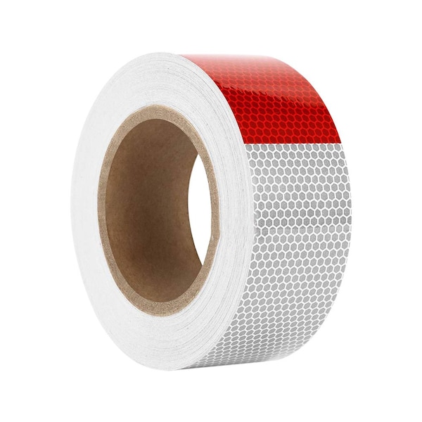 2" in x 50' ft Trailer Truck Conspicuity DOT Class 2 Reflective Safety Tape - Red/White